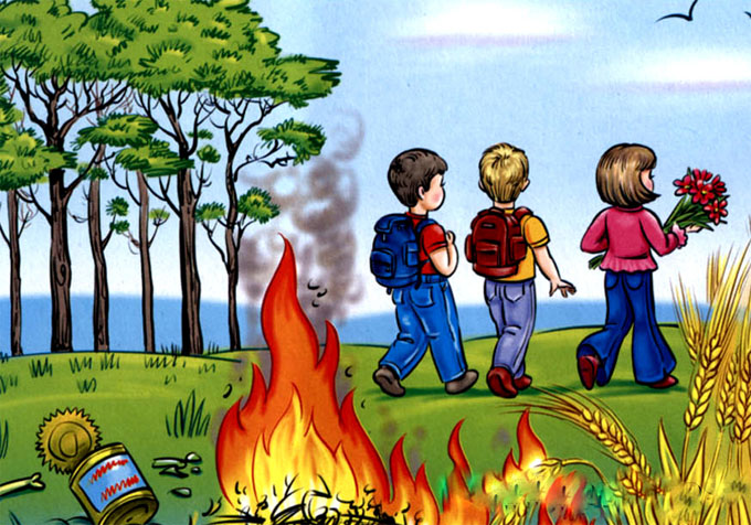 Красивые и интересные рисунки на тему пожарная безопасность - для детей 10
