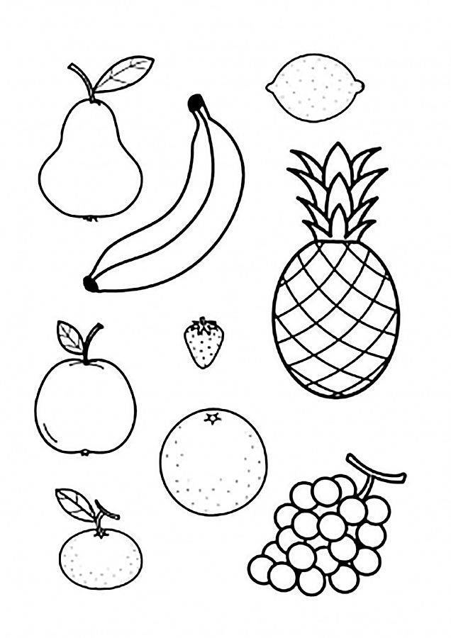Красивые картинки для раскраски фрукты и овощи - подборка 12