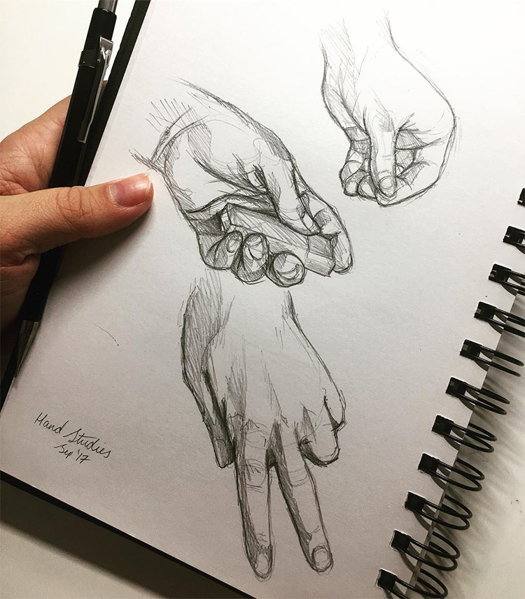 Quick sketch hand drawings