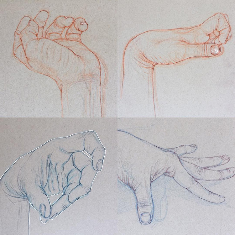 Realist hand drawings
