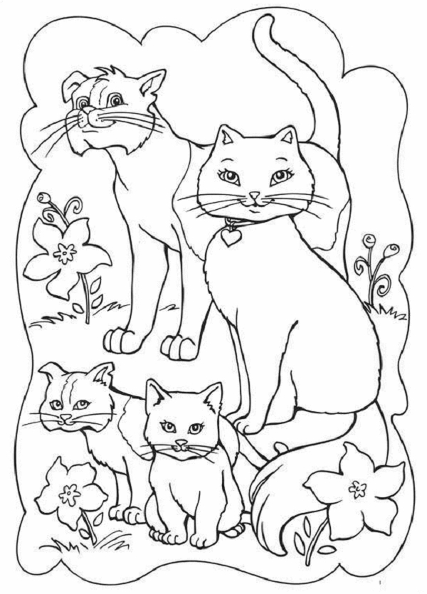 Котики и собачки раскраски распечатать 020