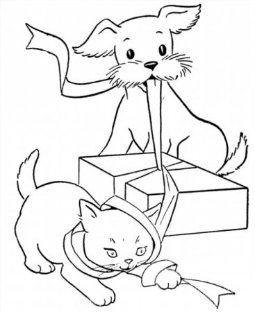 Котики и собачки раскраски распечатать 021