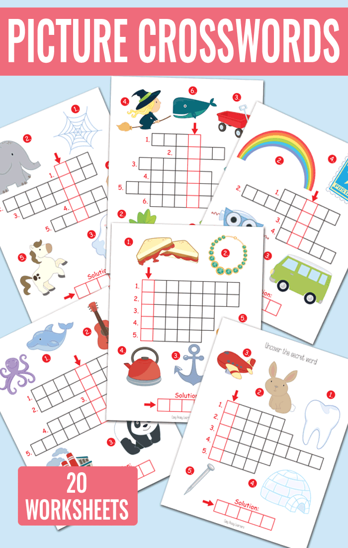 Picture Crossword Puzzles - Great Spelling Worksheets for kids