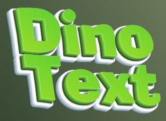 Cool inscription volumetric Dino text to create an online