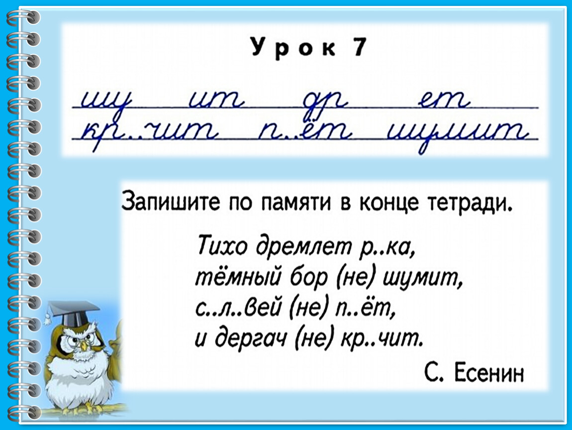 Минутка чистописания в 3 классе по русскому языку образцы