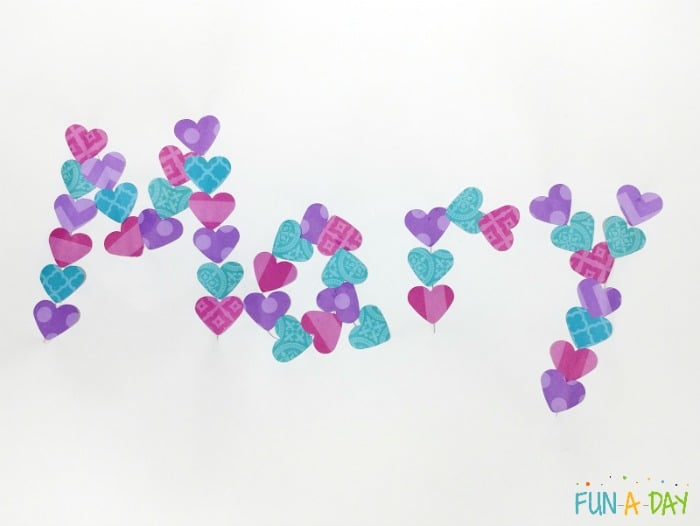 valentine activities for preschoolers - heart names
