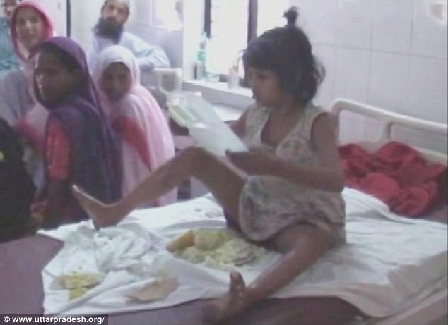 She was found living with monkeys and unable to walk or talk like a human in India, it has emerged