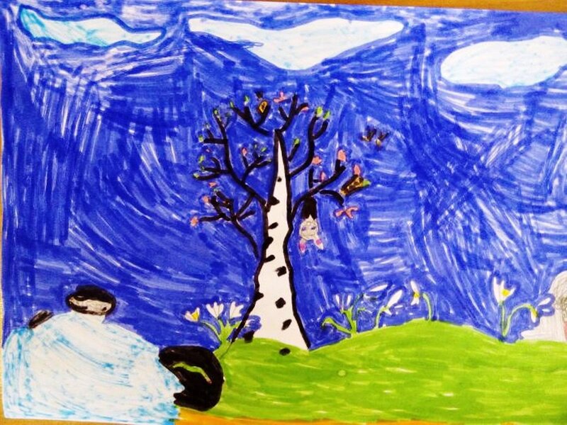 Весенняя картина - Маркова Ксения Яковлевна, 6 лет, Тема -- Рисунок, г. Волгоград.jpg