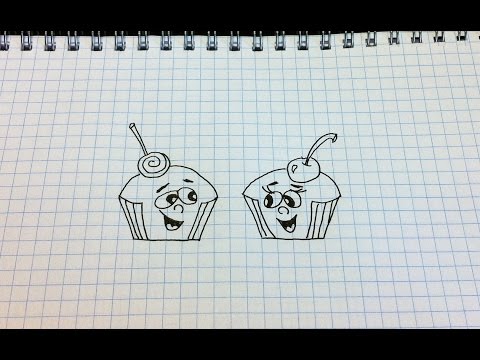 Простые рисунки #133 Как нарисовать Кексы -парочка =)