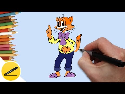 Как Нарисовать Кота Леопольда из мультфильма 