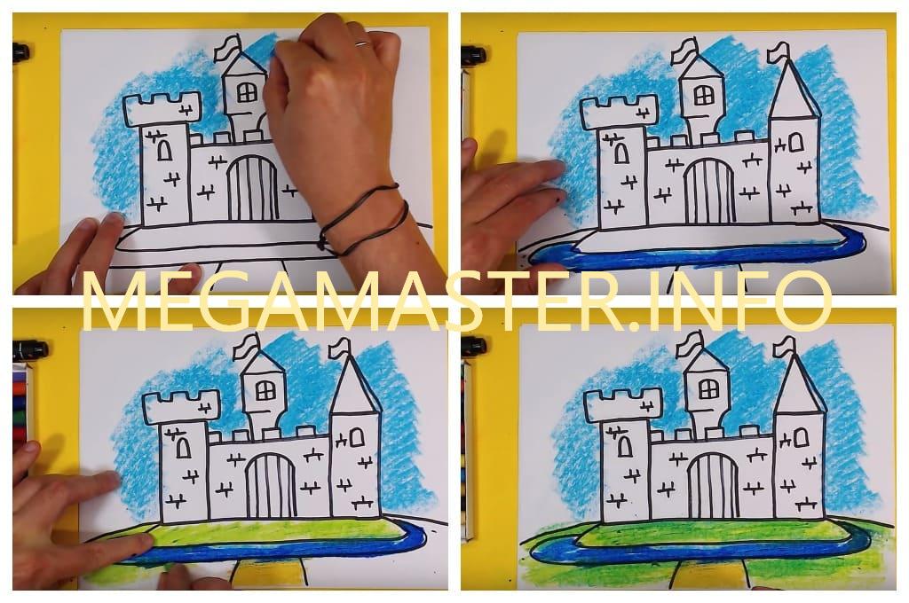 Лёгкий и быстрый способ рисования замка (Шаг 4)