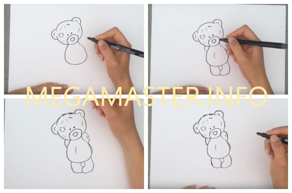 Как нарисовать мишку Тедди (Шаг 2)