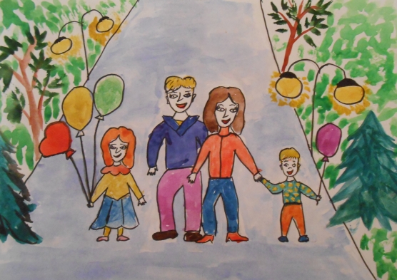 Красивые рисунки детей на тему моя семья 2 класс (1)