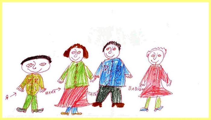 Красивые рисунки детей на тему моя семья 2 класс (3)