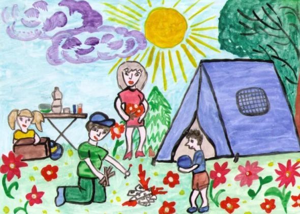 Красивые рисунки детей на тему моя семья 2 класс (9)