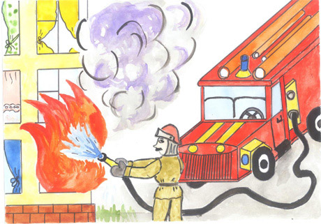 Рисунки по пожарной безопасности для детей своими руками (26)