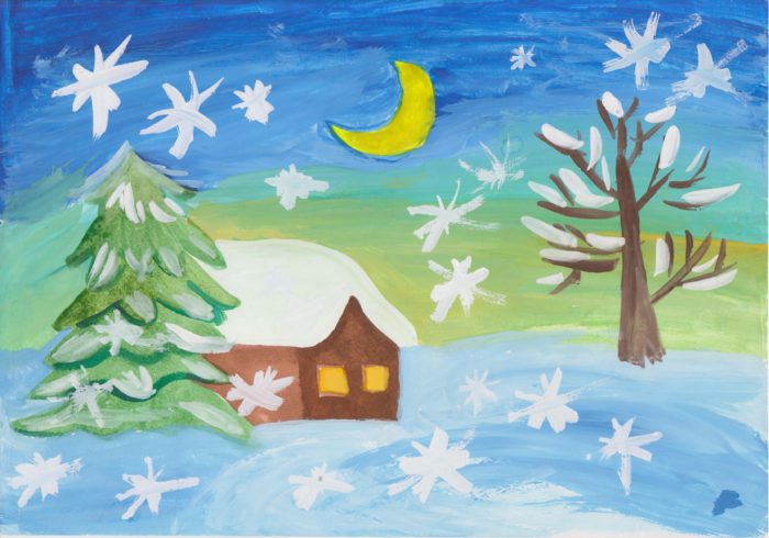 Рисунки зимы для детей 2 класса (6)