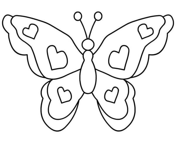 Розмальовки метелики вирізати з паперу метелик з сердечками для вирізання з паперу