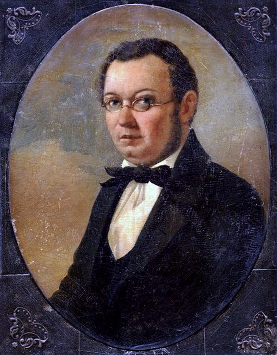 Прижизненный портрет Петра Ершова работы художника Николая Маджи. 