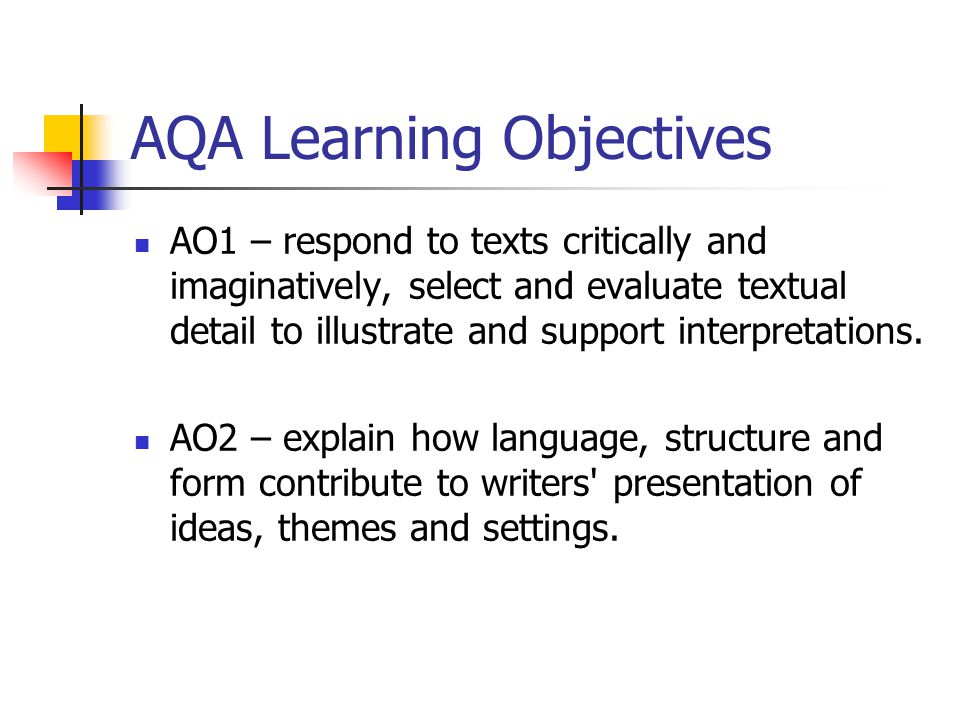 AQA Learning Objectives