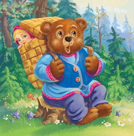 Сказка Маша и медведь с картинками