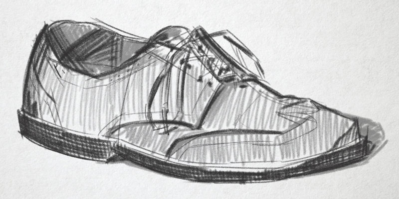 Gesture drawing of a shoe