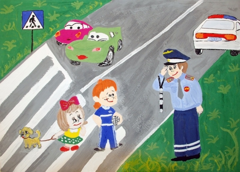 Рисунки детей к дню полиции   картинки003