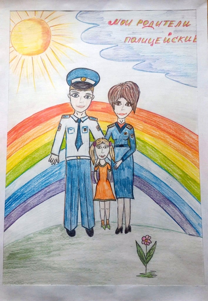Рисунки детей к дню полиции   картинки008