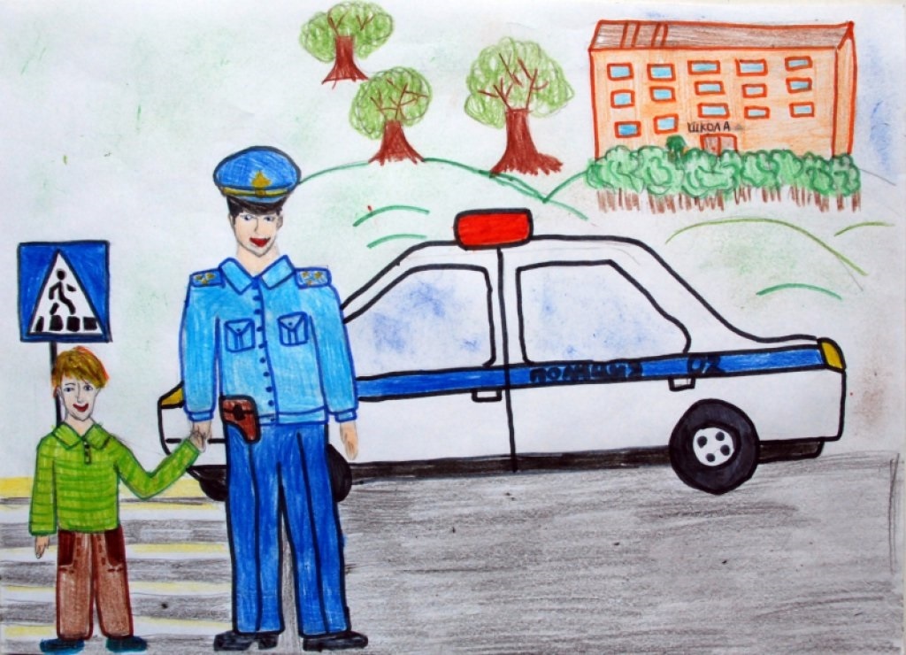 Рисунки детей к дню полиции   картинки014