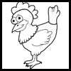 Learn how to draw cartoon hens and chickens