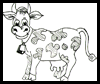 Draw a cartoon cow