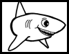 How to draw simple cartoon sharks