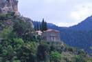 Monastry on hills of Holy Athos Mountain