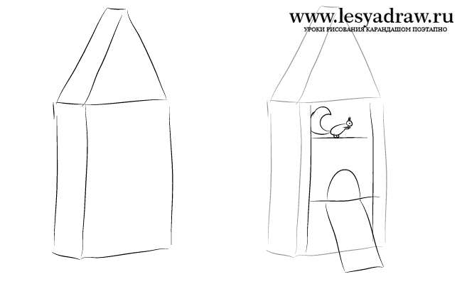 Как нарисовать хрустальный замок с белкой
