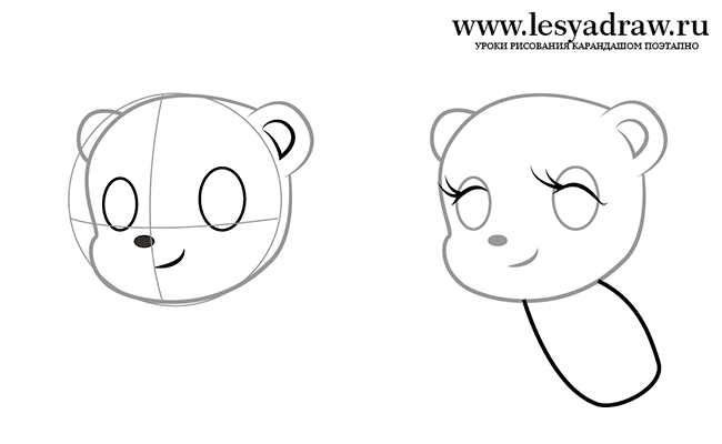 Как нарисовать медвежонка поэтапно карандашом