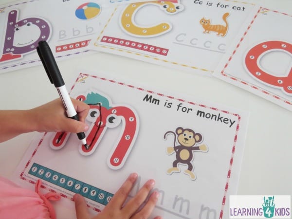 Printing activity with these printable Dot-to-dot alphabet letter charts