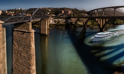 природа река корабли мост